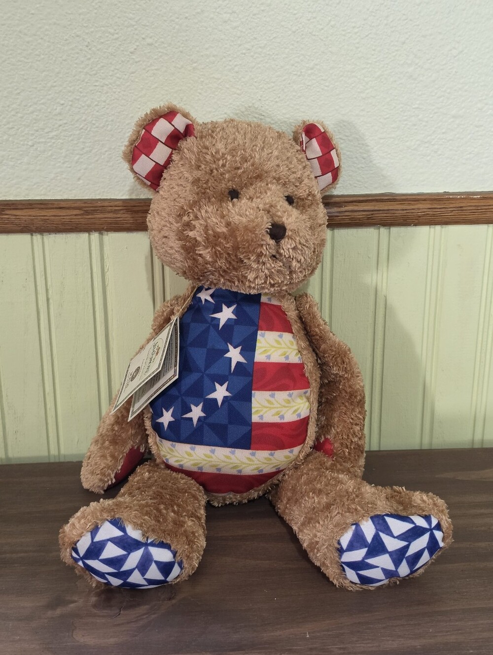 Jim Shore Teddy Bear Collection Plush 15" American Flag Boyd's Bear With Tags